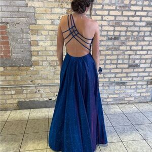 Elegant Blue Shimmer Prom Dress